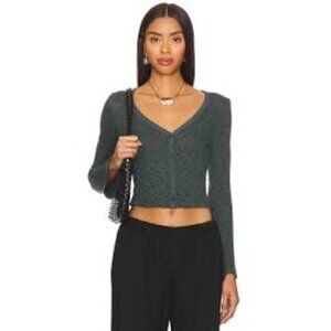 LA Made NEW ABBEY button up Cardigan Crop style Womens size Medium